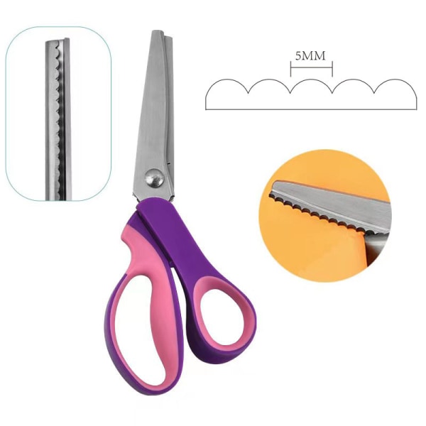 Pinking Scissors Sewing Scissors Zigzag Sawtooth Blade Stain,ZQKLA