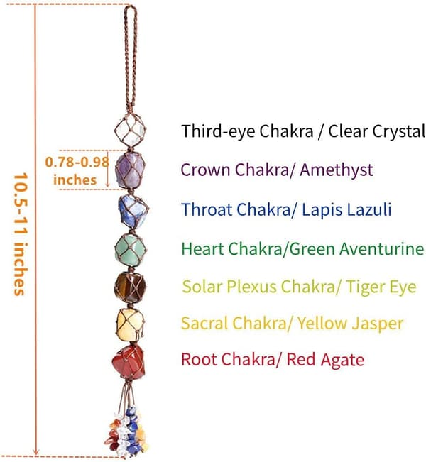 Hängande Ornament 7 Chakra Ornament Set Heminredning Ädelstenar Reik