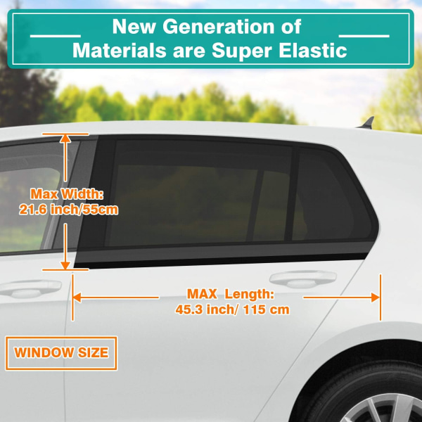 Solskjerming for bil, 2 stk. Solskjerming for bil som blokkerer UV-stråler, ZQKLA