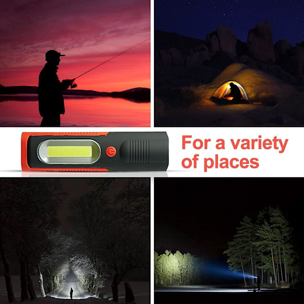 LED+COB Lommelykt Inspeksjonslampe Campinglys, Håndfri Garasje, ZQKLA