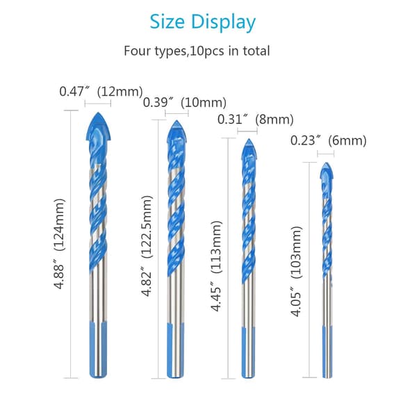 Glassflisbor, 10 stk Multi-material Borsett, ZQKLA