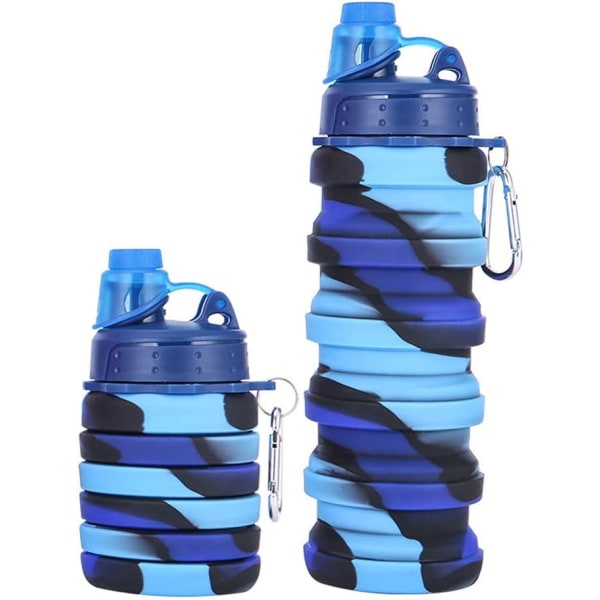 Silicone Collapsible Water Bottles, 16oz 500ml Portable Fold,ZQKLA