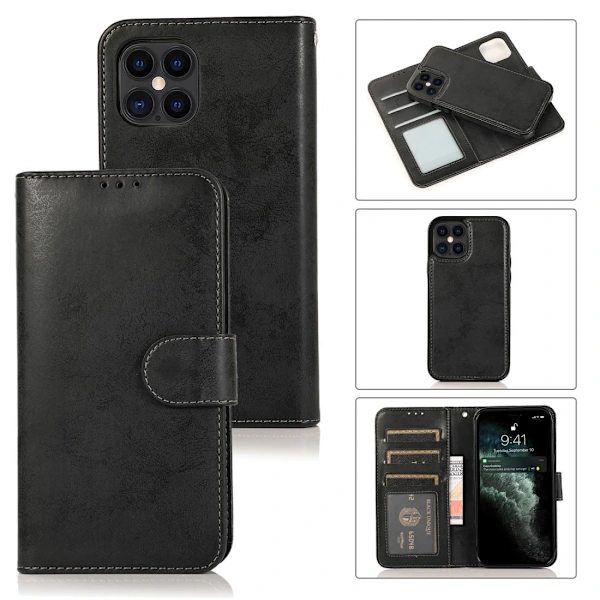 iPhone 12/12 PRO Pung Magnet Sort Sort, su
