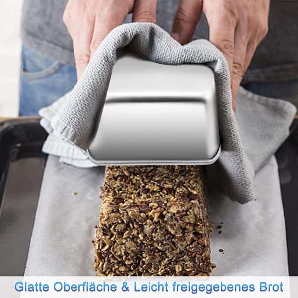 Sæt med 2 Rektangulære Brødforme i Rustfrit Stål til Brød/Kage, ZQKLA