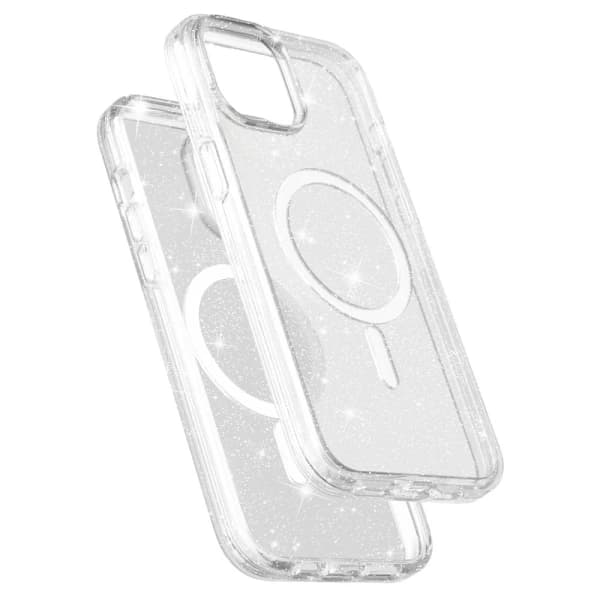 SKALO iPhone 15 Glitter Magnetring TPU Deksel - Hvit Hvit,su