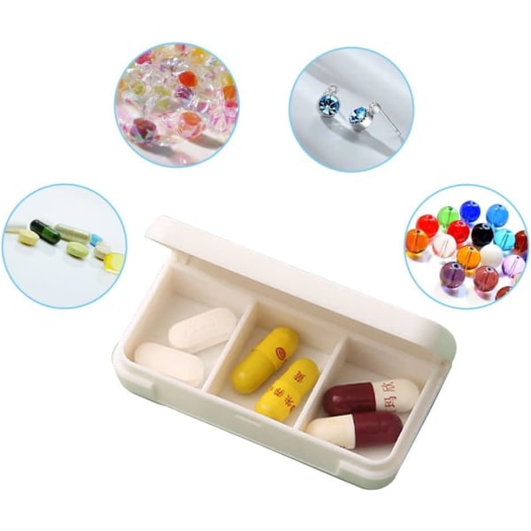 Dagliga tablettförpackningar, små tablettförpackningar, (2 st) medicinbox för fickor, tr