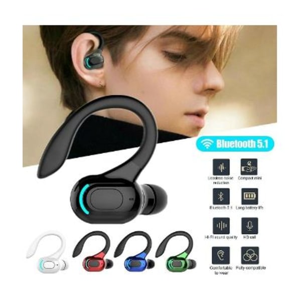 Langattomat kuulokkeet nappikuulokkeilla, Bluetooth 5.1 -kuulokemikrofoni Langattomat kuulokkeet Stereokuulokkeet Korvakoukku Uusi