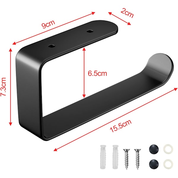 1 stycke 16CM Toalettpappershållare Matt Aluminiumlegering, Vägg, ZQKLA