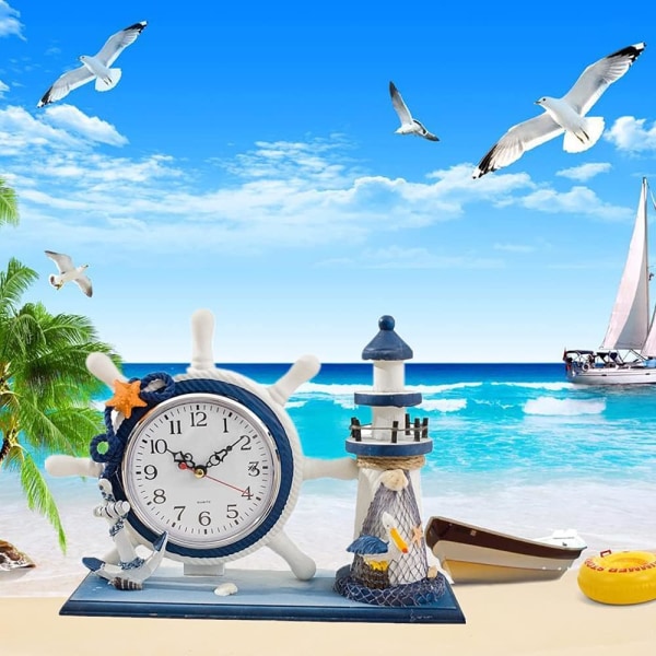 Lighthouse Mantle Clocks Ocean Nautical Clock Decor for Living Ro