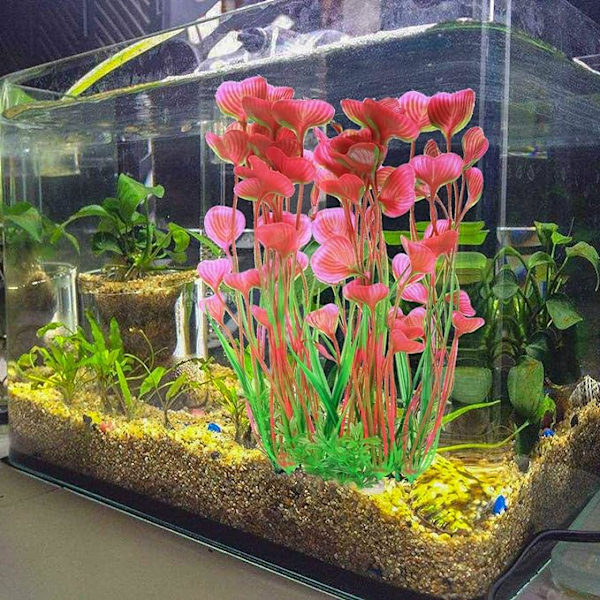 Stor Kunstig Akvarieplante, Plast Kunstig Vannplante