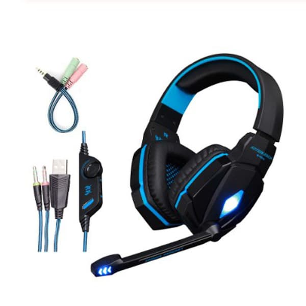 Datorspelshörlurar, headset med mikrofon, djup bas trend