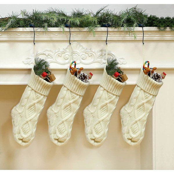 4 pakkauksen joulusukat, 14 tuuman kaapelineulotut sukat, ZQKLA