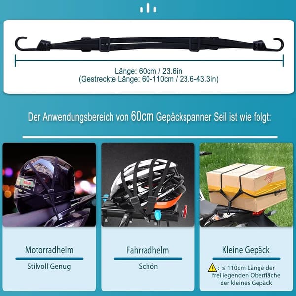 Elastiske snore med kroge, elastisk snor til cykel, elastisk snor til motorcykel, ZQKLA