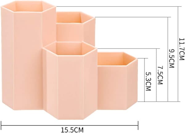 (Vit) Hexagonal Pennhållare, Hexagonal Pennhållare i Plast, P, ZQKLA