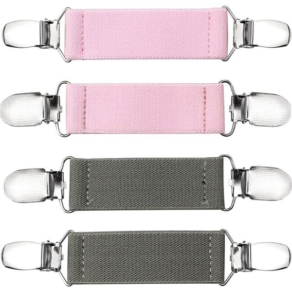 4 delar elastiska koftklämmor, (rosa, grå) Elegant cardi dam