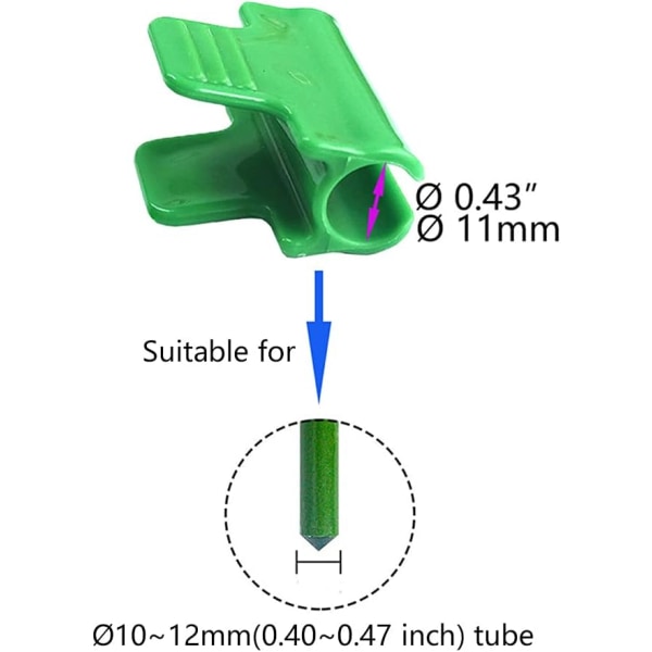 Set med 24 clips för växthusrör 11 till 12 mm i diameter, ZQKLA