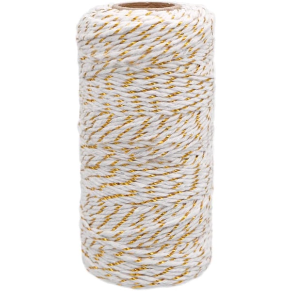 Christmas Bomullsgarn, Baker's Twine Rep White with Gold T,ZQKLA