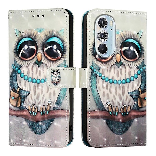 Læder Telefon Cover til Motorola Edge X30 / Edge 30 Pro Grey Owl