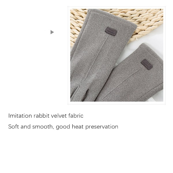Dam Vinter Varma Pekskärmshandskar med Termisk Fleece, ZQKLA