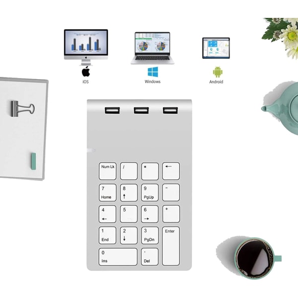 Det bærbare USB numeriske tastatur, eksternt numerisk tastatur med ZQKLA