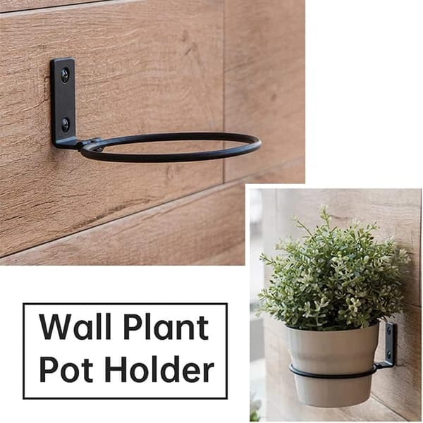 Set med 3 väggmonterade blomkrukehållare, Vikbara Metallblomkrukor
