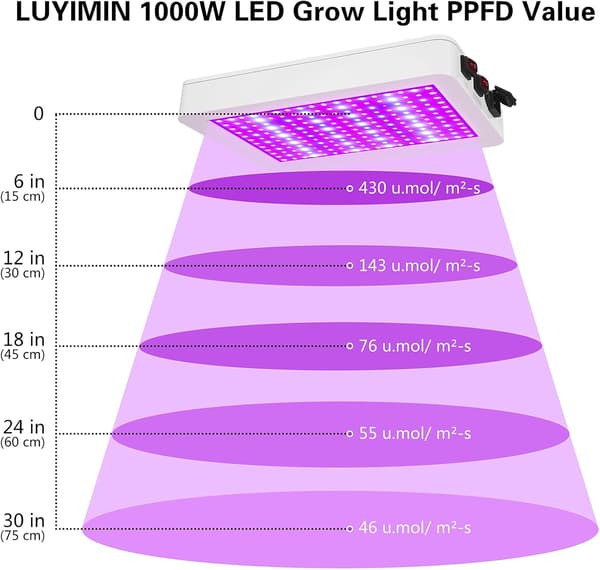 1000W LED-vekstlys med doble brikker og fullspektret for drivhus