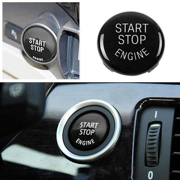 2x Start Stop Engine Button Push Button Ignition Switch Cover Replacement For X1 X3 X5 X6 Z4 (svart