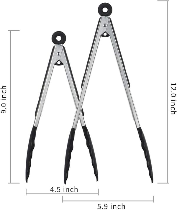 Kökstänger - 9'' & 12'' Rostfritt Stål Matlagnings Tänger