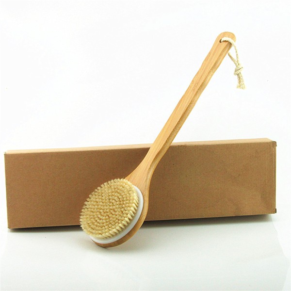 Body Brush - Dry Back Brush - Bambu Wood Bath Brush - Natur,ZQKLA