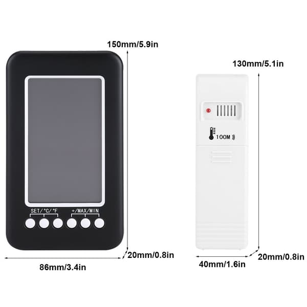 LCD Digital Termometer för Inomhus och Utomhus med,ZQKLA
