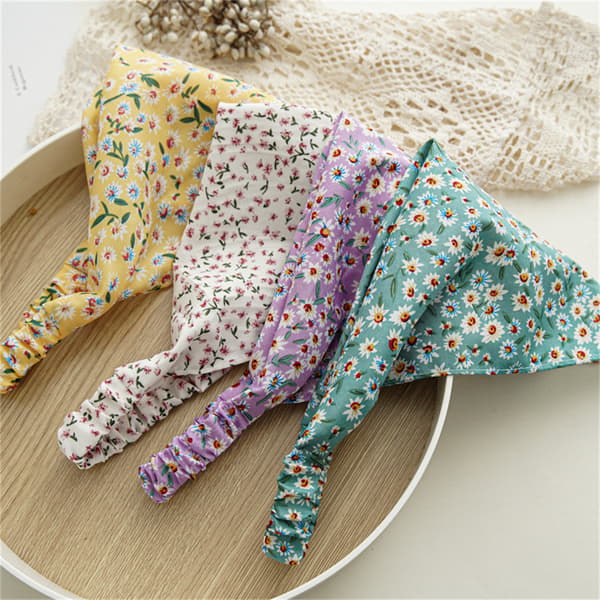 6 Stykker Blomstrete Elastiske Hårbandanas Skjerf Hodebånd Chiffon, ZQKLA