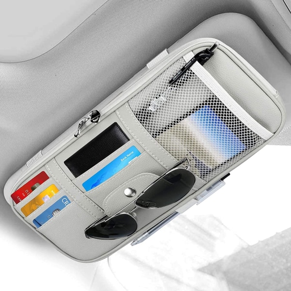 Car Sun Visor Organizer Auto Interior Leather Accessories St,ZQKLA