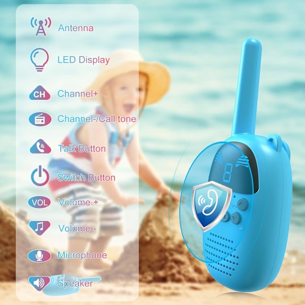 Barnens Walkie Talkies för 3-12 år gamla pojkar och flickor, Portab,ZQKLA