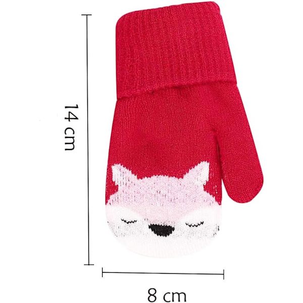 Baby Pojkar Flickor Vinter Stickade Vantar Varma Fleecefodrade Handskar, ZQKLA