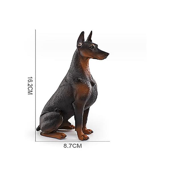Doberman Hunde Legetøj - Sort PVC, 1 stk. Sæt, 16,2 x 8,7 cm