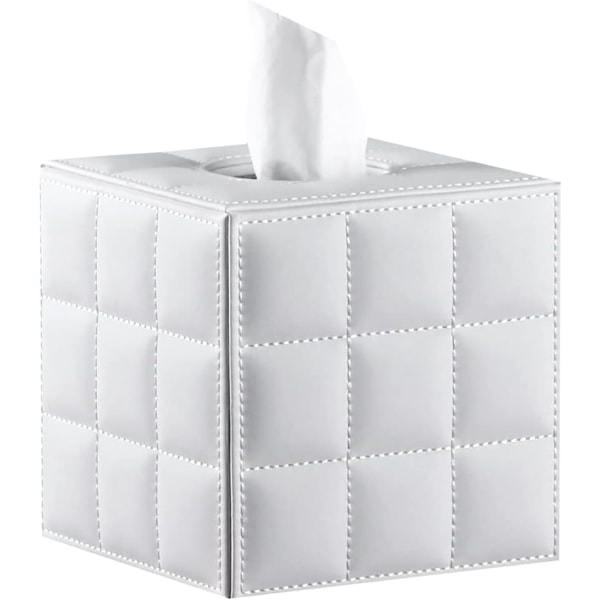 Tissue Box Cover, PU Leather Square Tissue Box Holder, Serviett, ZQKLA