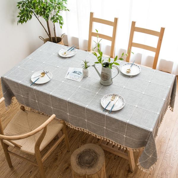 Neliömäinen pöytäliina 140x140 Puuvillapellava Neliömäinen pöytäpeite Cl,ZQKLA