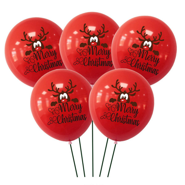 100 Pieces Christmas Latex Balloons, 12 Inch Red Green White,ZQKLA