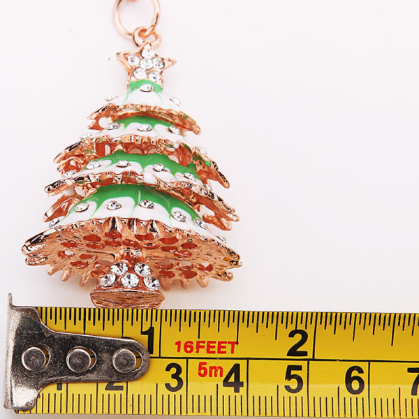 Christmas Tree Key Ring Charm Hänge Rose Gold Tone med Sp,ZQKLA