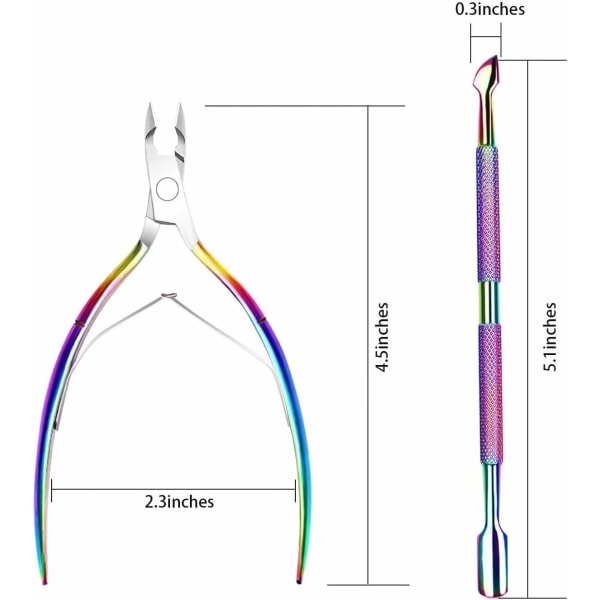 Cuticle Trimmer med Cuticle Pusher - Cuticle Trimmer - Cuti,ZQKLA