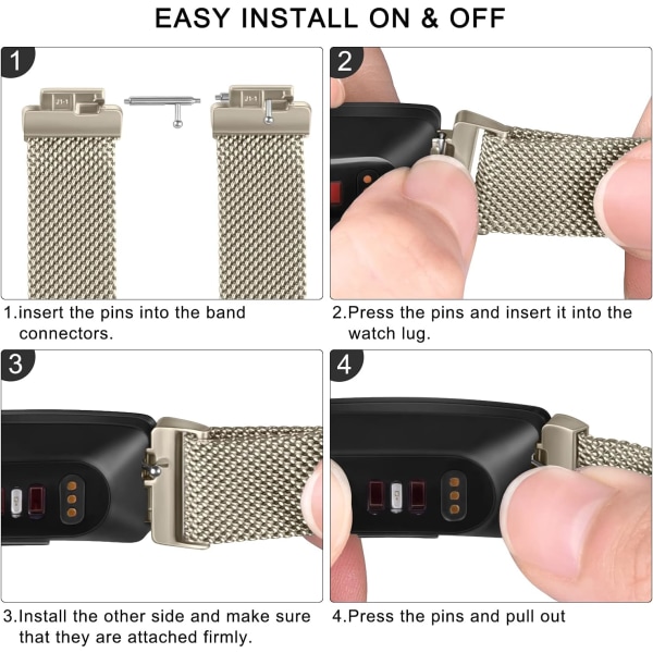 Metalbånd til Fitbit Inspire 2 & Fitbit Inspire HR & Inspi,ZQKLA
