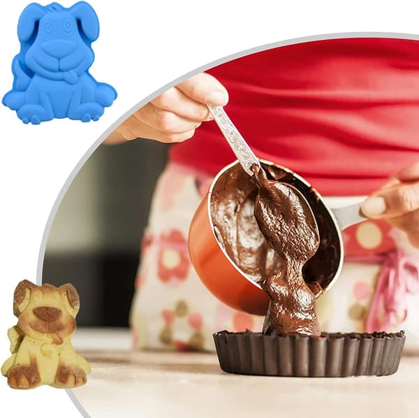 Chokladgummiform för hundar, söt djurformad valpsilkonbakning
