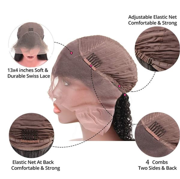 Lace Front Parykker af Ægte Hår til Sorte Kvinder, Lace Frontal Paryk, ZQKLA