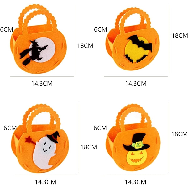 Set med 4 Halloween-godteriposer, Halloween-godteriposer