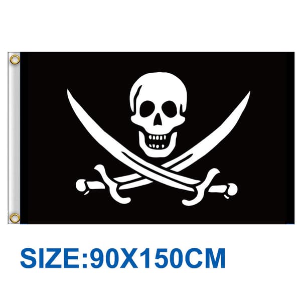 2 Styk 3x5 Ft Jack Rackham Skull Bone Piratflag Til Dekoration, ZQKLA