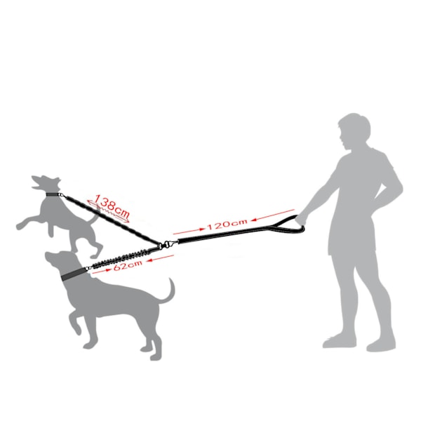 Dobbelt Snore til 2 Hunde, Hund Snore, Reflekterende, Træning og, ZQKLA