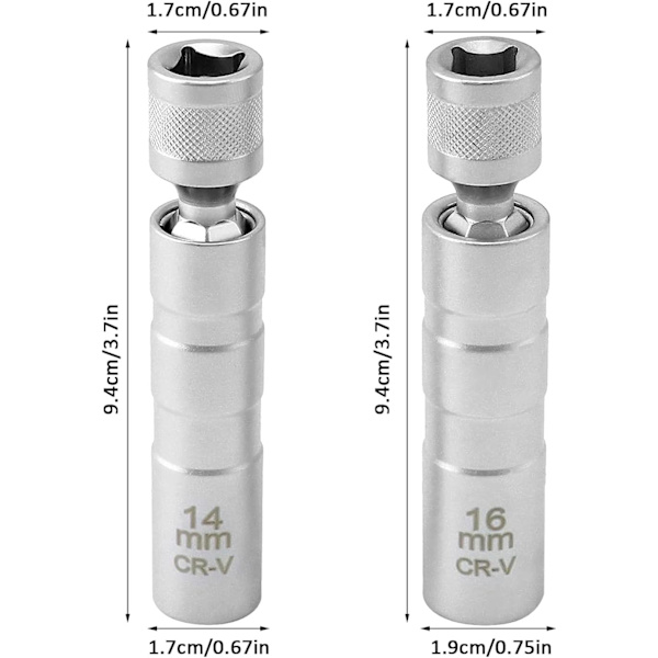 2 kpl Magneettinen Sytytystulppa-avain 16mm/14mm Pitkä, Sytytystulppa, P,ZQKLA