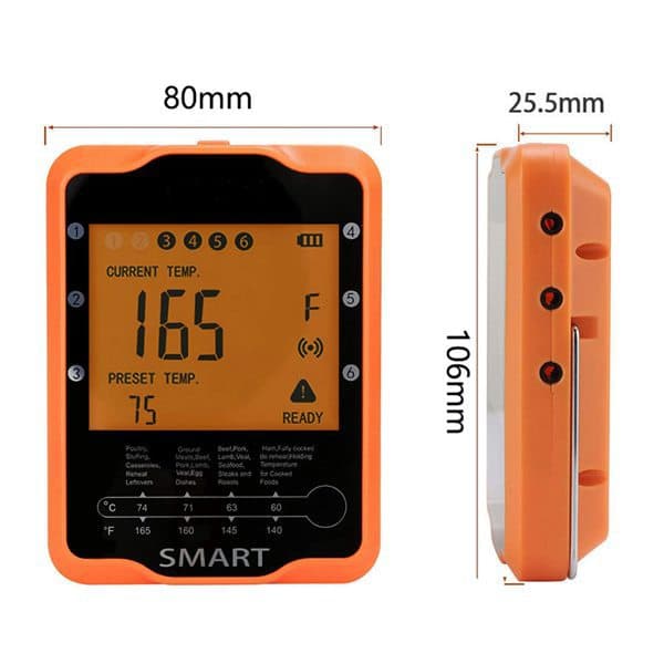 Trådløst Kjøtttermometer, Smart Digital BBQ Matlagingstermometer, ZQKLA