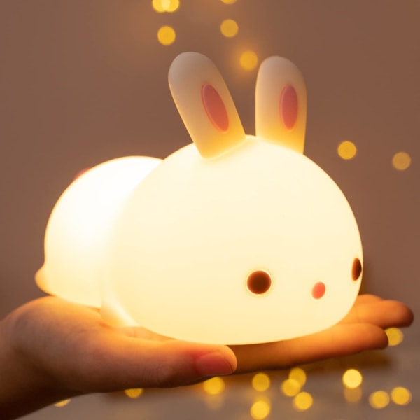 Nattlampa för barn, Bunny Lamp Cute Lamp, 7 Colors Kids Ni, ZQKLA