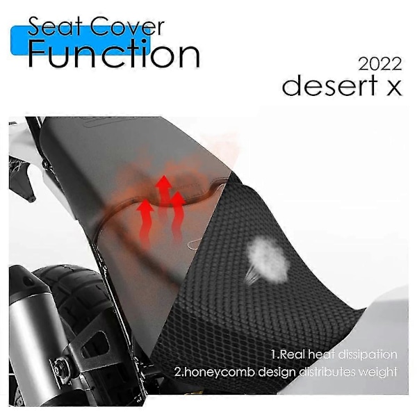 Desert X 2022 2023 Motorcykelsadelskydd För Ducati Desertx Tillbehör Sadel Skydd Kudde 3d Honeycomb Mesh Sadelkudde